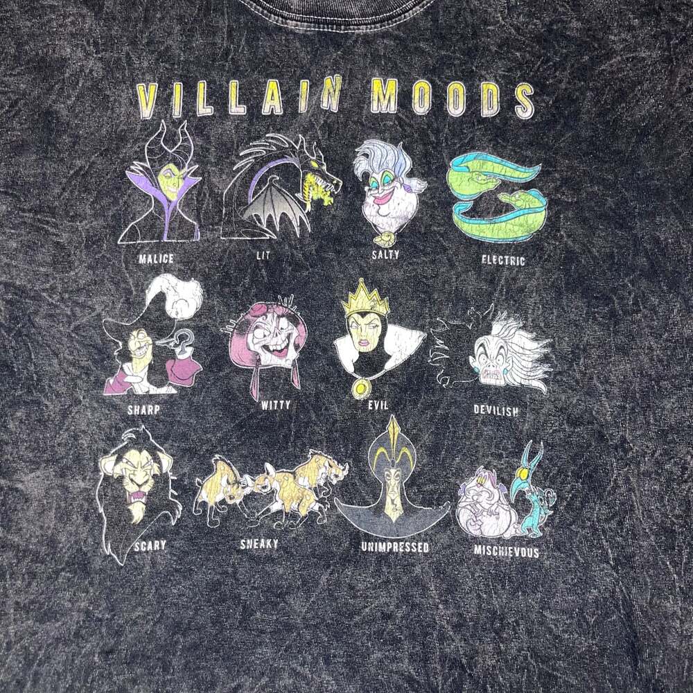 Disney Women Villains Mood Black Graphic Crewneck Sweatshirt Size Large - Picture 4 of 5